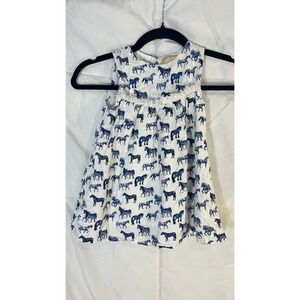 Sweet Magnolia Girls Horse Print Dress Size 4T Sleeveless Ruffle Detail